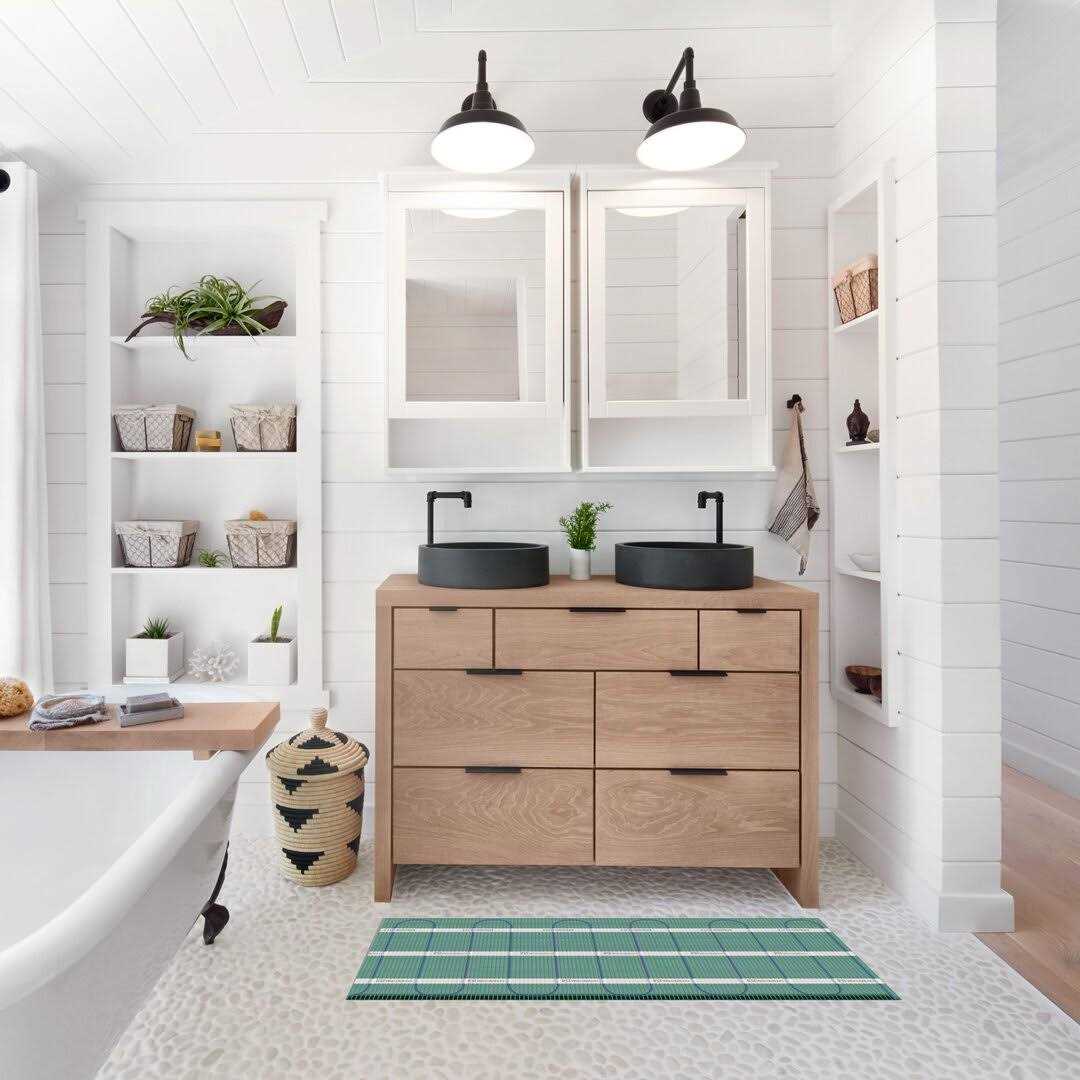 Tempzone Electric Floor Heating Easy Mat 120V for Tile, Stone and Luxury Vinyl Tile Floors WarmlyYours Size: 3′ W x 5′ L - Cheap Fitting