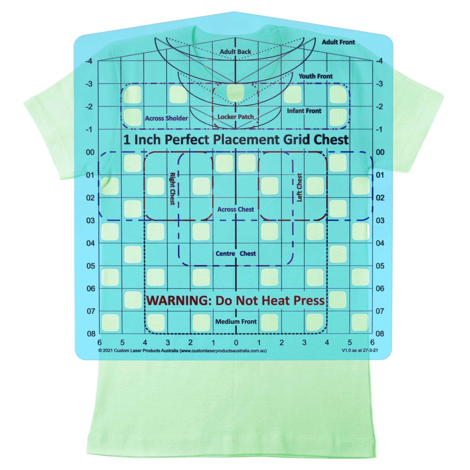 CLPA T-Shirt Ruler Alignment Tool for multiple Tshirt vinyl placement. All-in-one template to center designs on adult youth infant T Shirts - Cheap Fitting