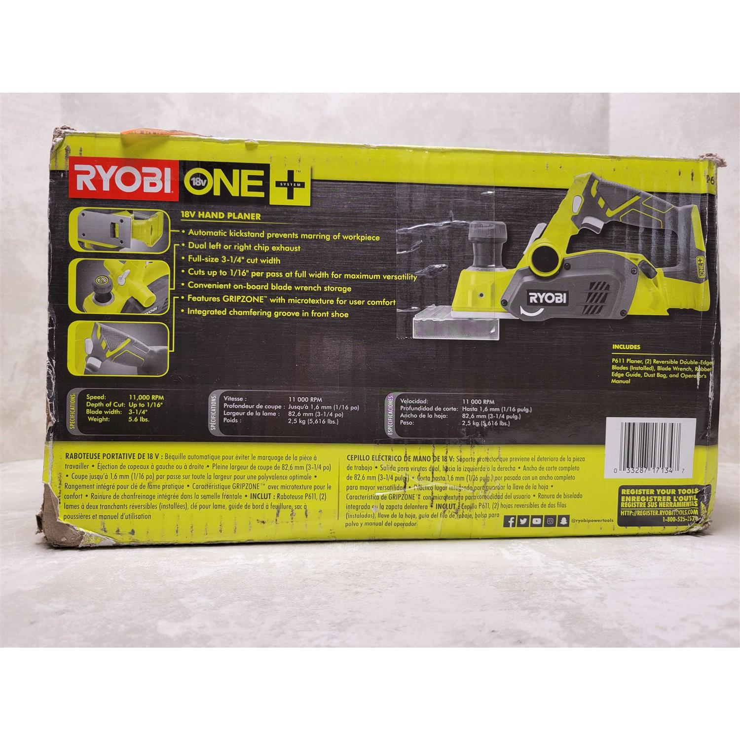 Ryobi 18-Volt ONE+ Cordless 3-1/4 in. Planer P611 - Cheap Fitting