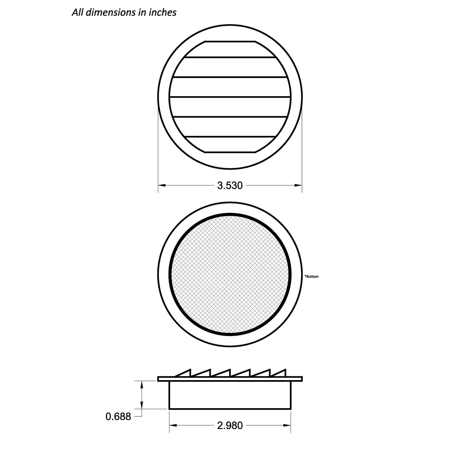 Round Copper Vent - Cheap Fitting
