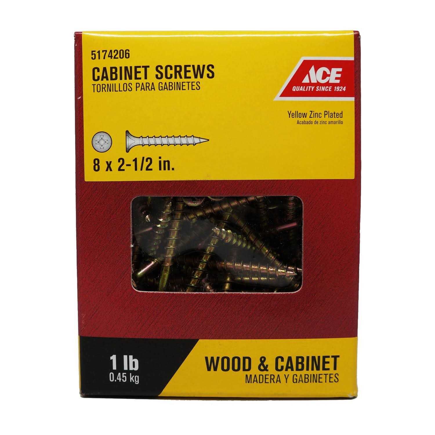 Ace No. 8 x 2-1/2 in. L Phillips Cabinet Screws 1 lb 110 pk - Cheap Fitting