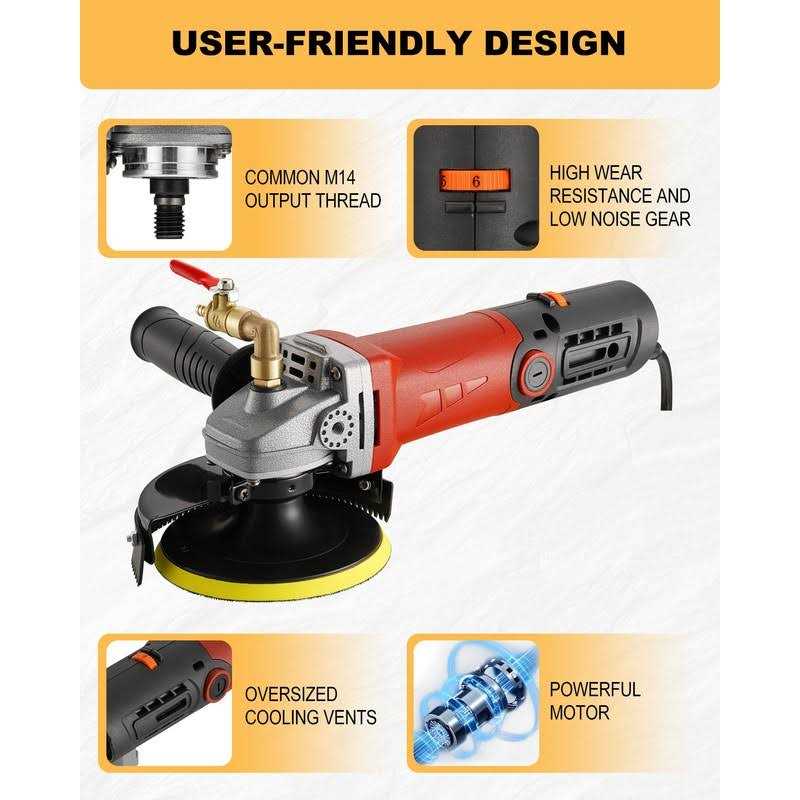 SILVEL Wet Polisher 860W/110V 6 Variable Speed Granite Polisher with Diamond Polishing Pads - Cheap Fitting