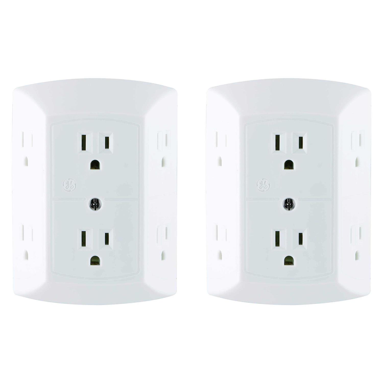 GE 6-Outlet Grounded Outlet Tap with Adapter Spaced Outlets - Cheap Fitting