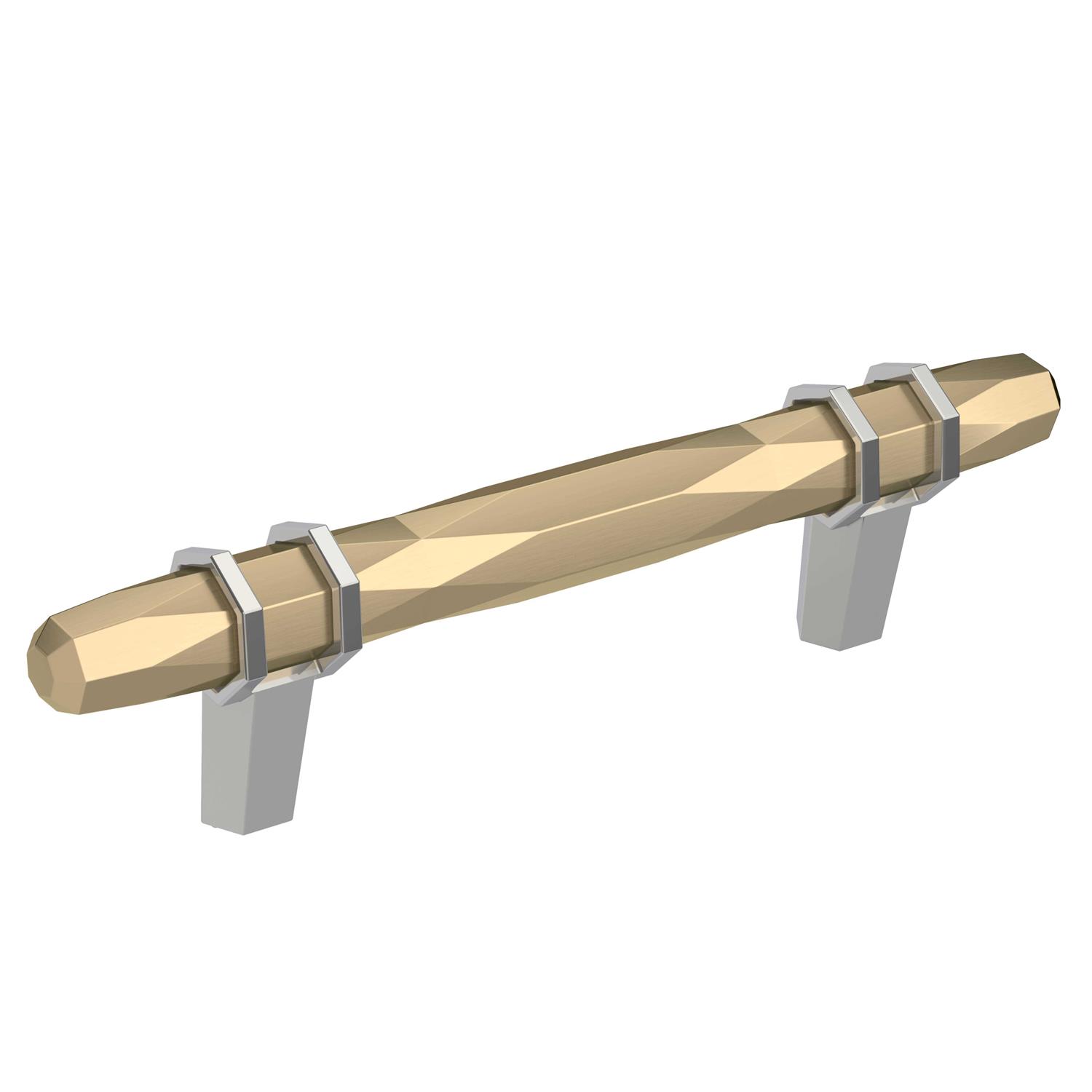 Amerock London 3-3/4 in Center-to-Center Golden Champagne/Polished Chrome Cabinet Pull BP36648BBZ26 - Cheap Fitting