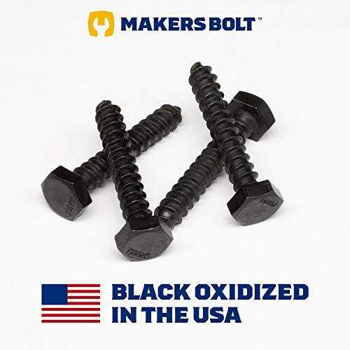 Makers Bolt Stainless Steel Hex Lag Bolts Black Oxidized in USA - Cheap Fitting