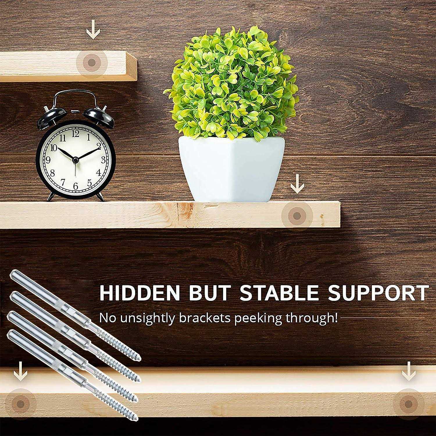SpzcdZa 4pcs Floating Shelf Invisible Support Bracket,Hidden Shelf Support Brackets Hardened Concealed Floating Shelf Blind Wall Shelf - Cheap Fitting