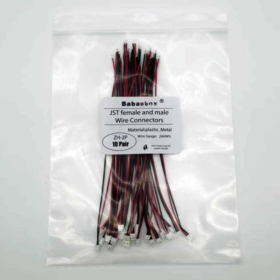 Babaobox 10pairs 24AWG JST ZH1.5mm 2PIN Micro Electrical Male and Female Connector Plug with 150mm Wire Cables - Cheap Fitting