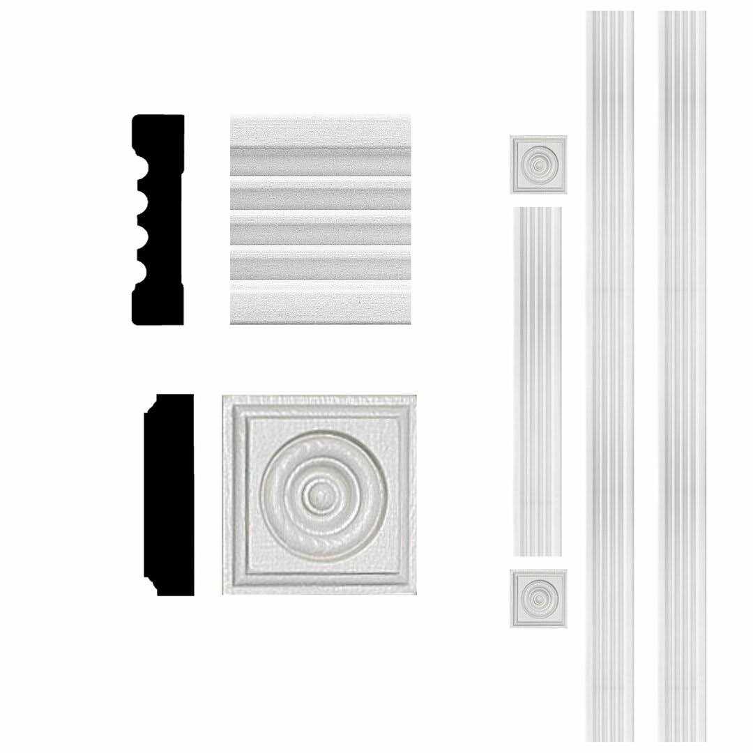 HOUSE OF FARA 3/4 in. x 3 in. x 8 ft. MDF Fluted Door Casing Moulding Set - Cheap Fitting