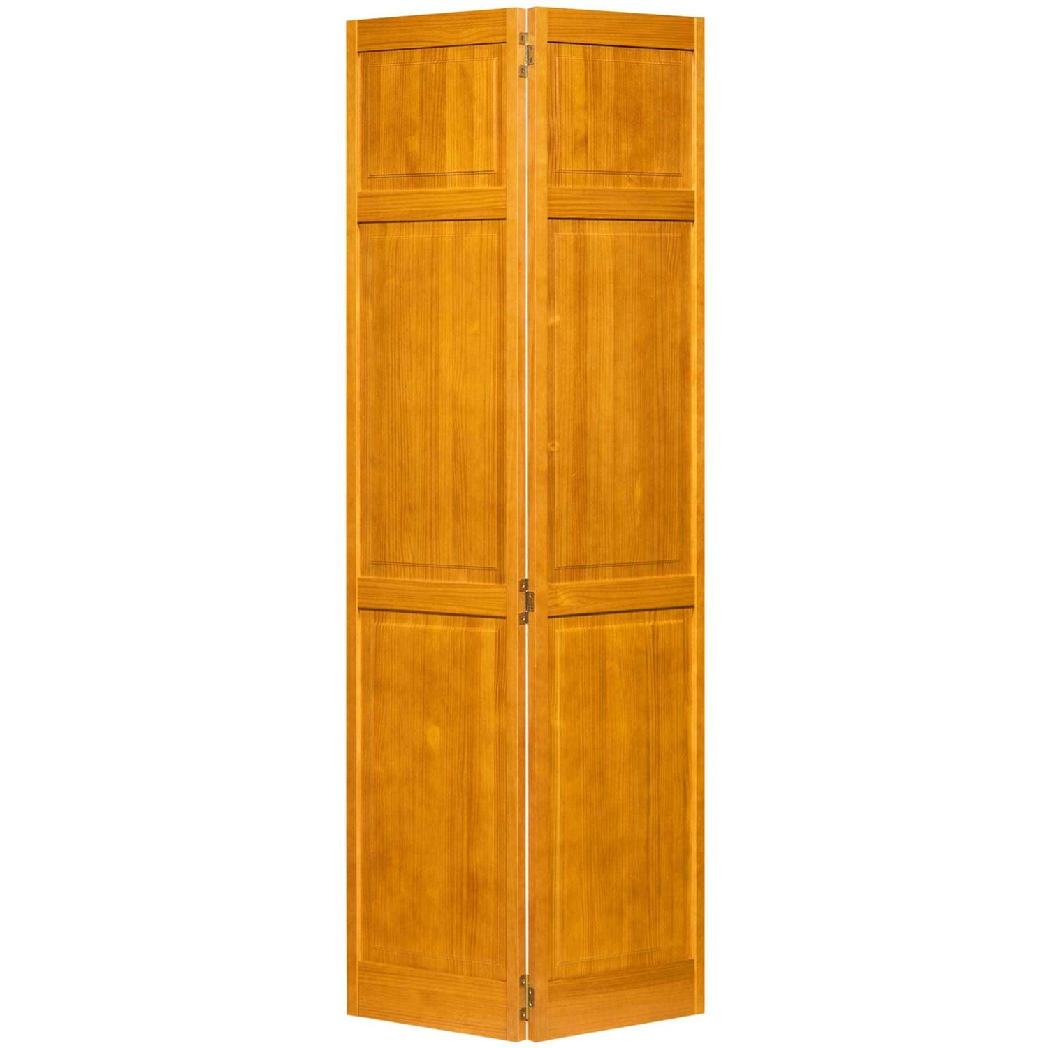 30 in. x 80 in. Kimberly Bay Traditional Six Panel Golden Oak Solid Core Wood Bi-fold Door - Cheap Fitting