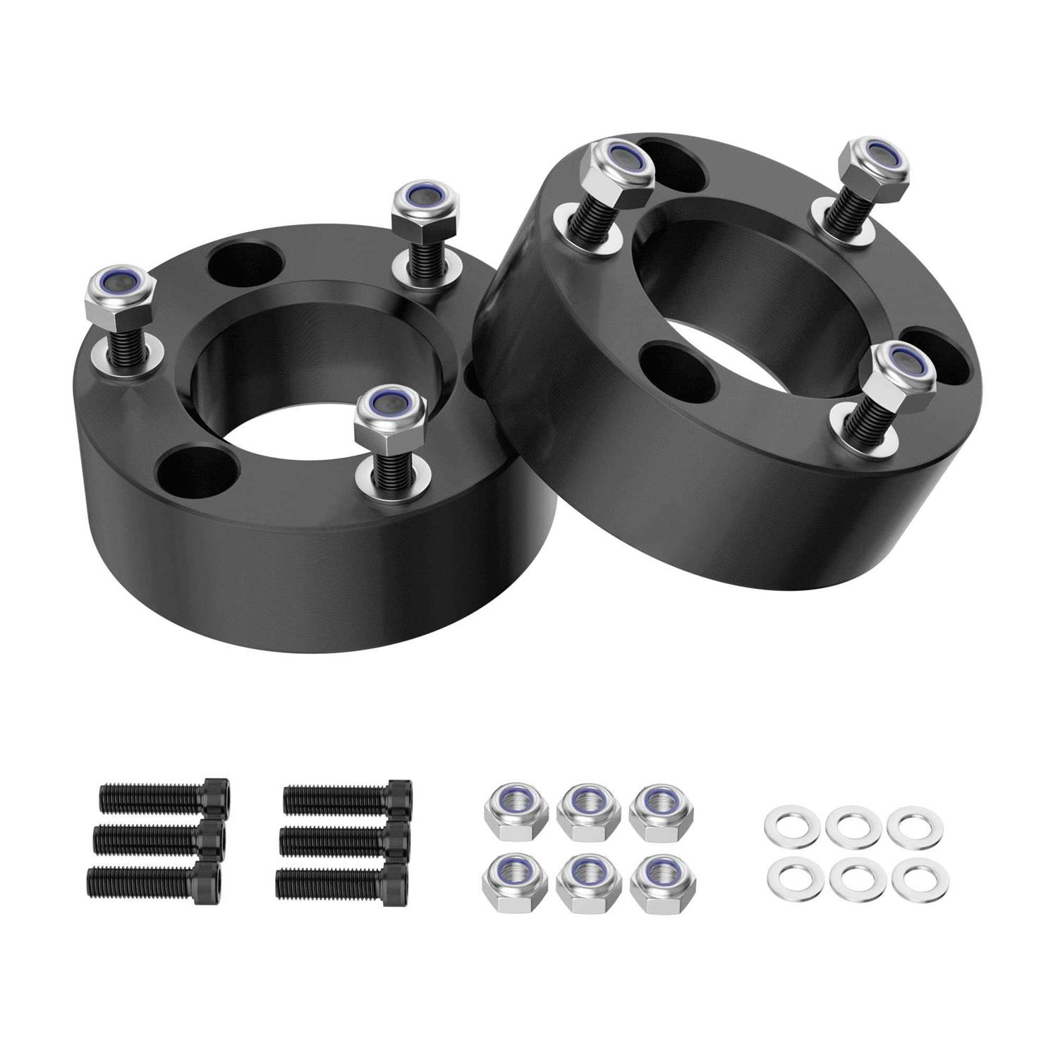 Leveling Lift Kit Compatible with 2004-2023 F150 Leveling Lift Kit Fit for 2004-2023 F150 2WD 4WD Forged Front Strut Spacers Raise the Front - Cheap Fitting