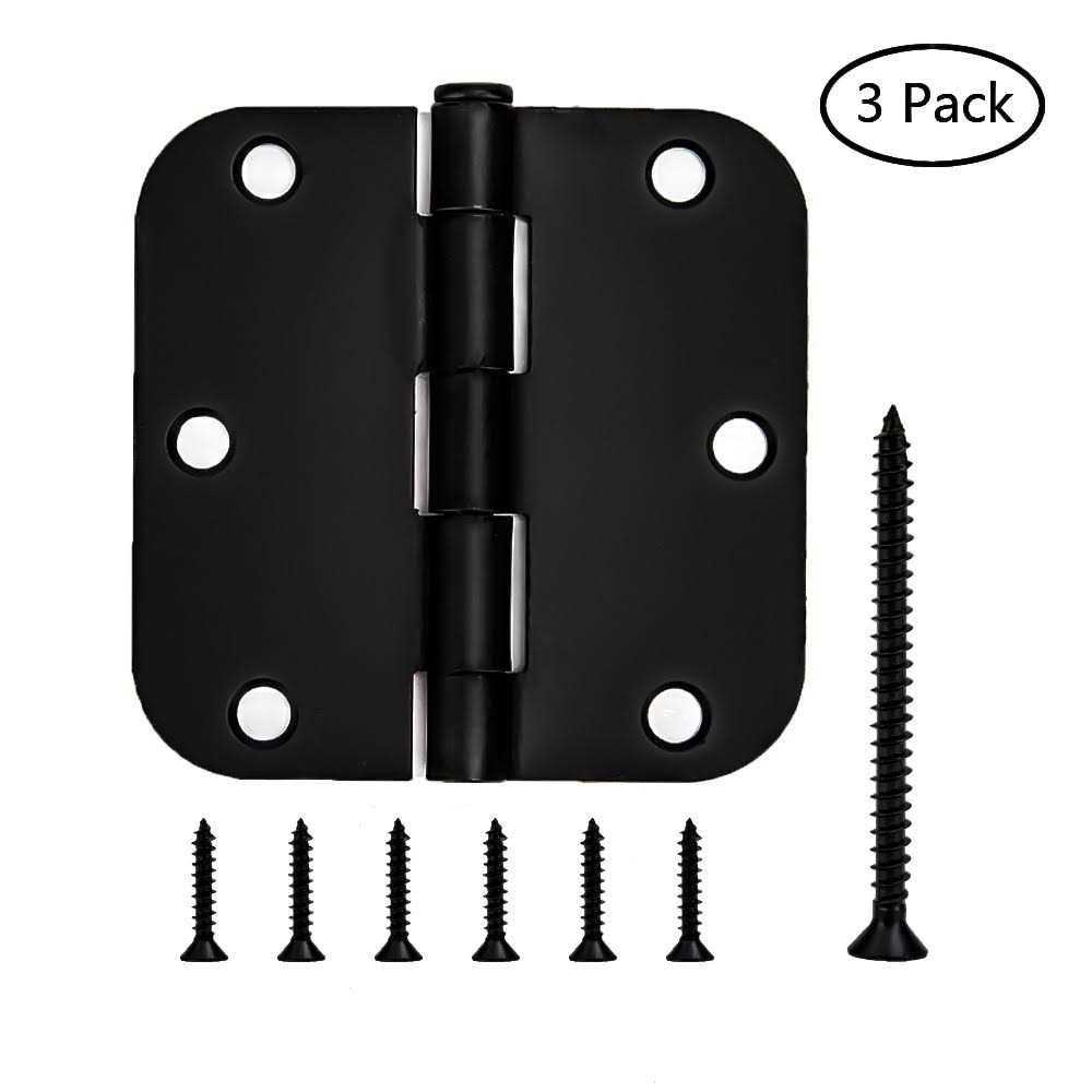 Gatehouse 3-1/2 Black 5/8 Radius Mortise Door Hinge - Cheap Fitting