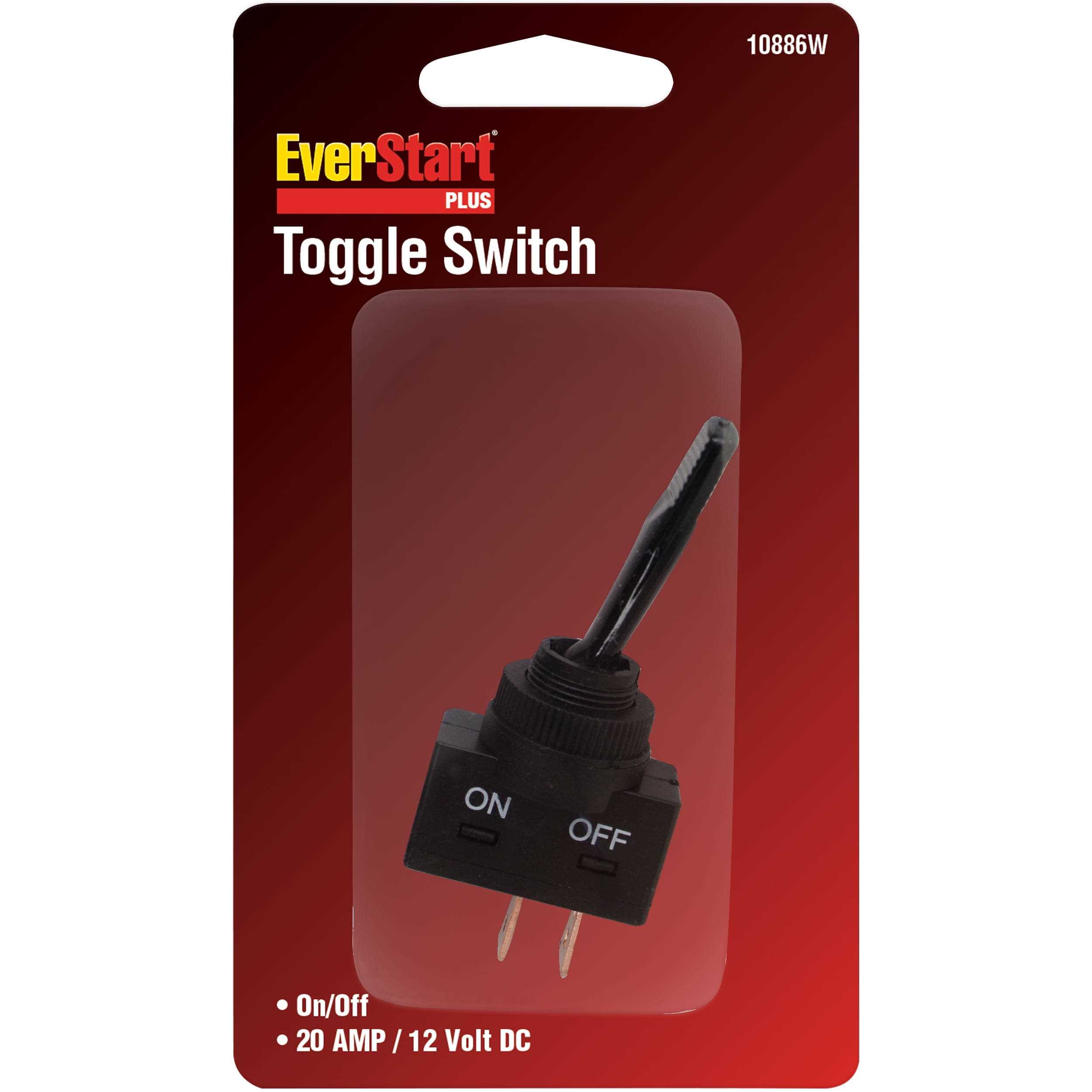 Everstart 20 Amp Black Universal Plastic Toggle Switch 10886W - Cheap Fitting