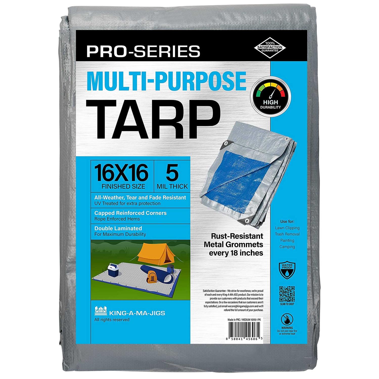 Tarp, Waterproof Plastic Poly 5.5 Mil Thick Tarpaulin with Metal Grommets Every 18in	Tarp, Waterproof Plastic Poly 5.5 Mil Thick Tarpaulin with Metal Grommets Every 18in - Cheap Fitting