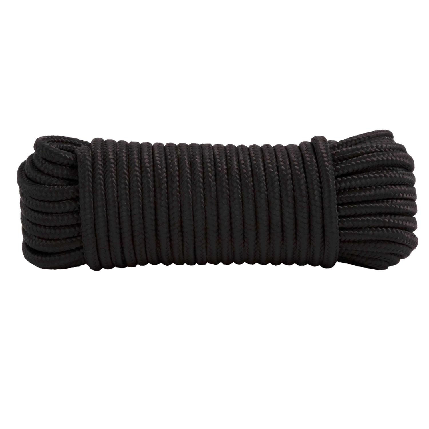 Hyper Tough 1/4 Diameter Black Polypropylene Diamond Braid Rope MFP850B-HT - Cheap Fitting