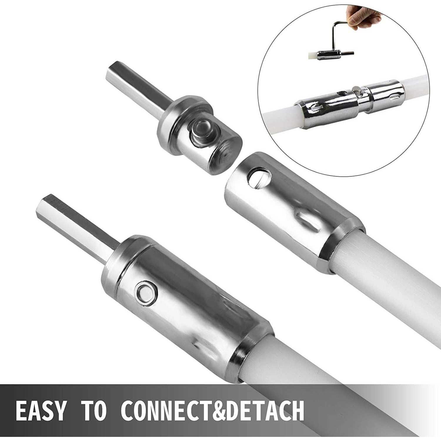 VEVOR Chimney Sweep Kit 30FT Length Chimney Brush Kit with 9 Nylon Flexible Rods - Cheap Fitting