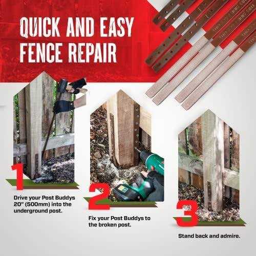 Post Buddy the simple fence post repair system Post Buddy Pack of 8 Easy Fence Post Repair to fix 4 Broken Wood Posts, Fast and Easy to Install - Cheap Fitting