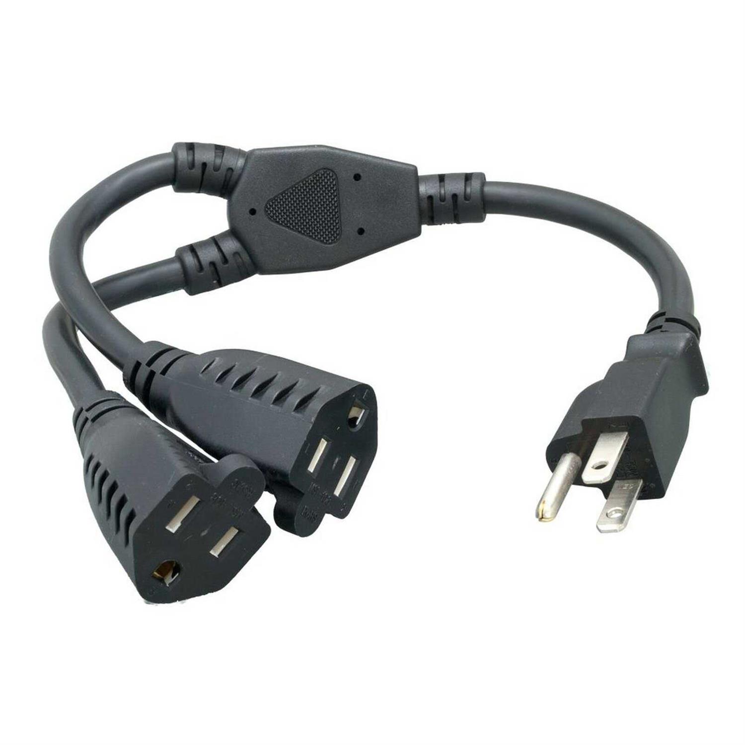 Cablelera Power Cord Extension and Splitter Nema 5-15p to Nema 5-15r x 2 - Cheap Fitting