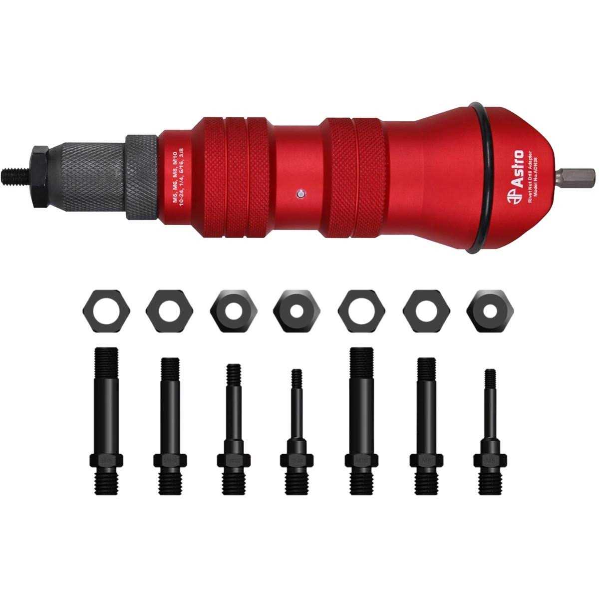 Astro Pneumatic Tool ADN38 XL Rivet Nut Drill Adapter Kit - Cheap Fitting