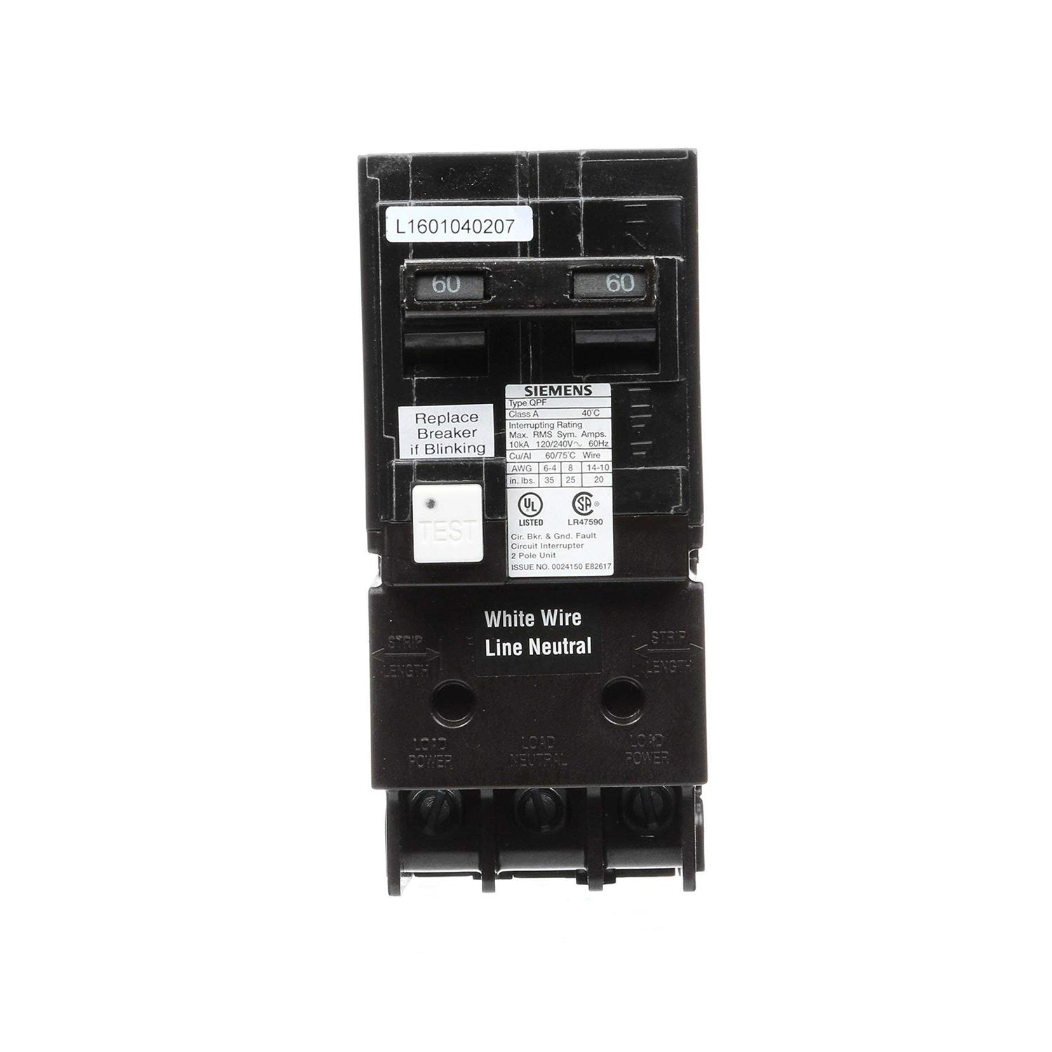 Siemens QF260A 2 Pole Circuit Breaker - Cheap Fitting