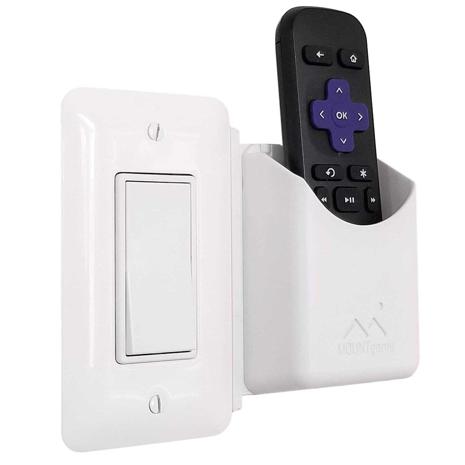 The No-Screwups Remote Control Holder by Mount Genie Wall Mount with No Damaging Screws or Tape. Installs in Seconds on Any Light Switch - Cheap Fitting