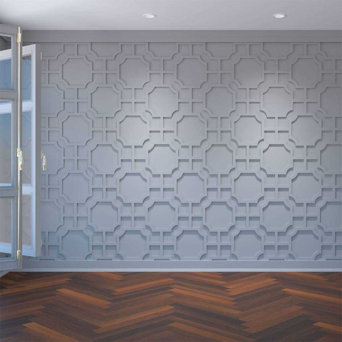 Ekena Millwork Bradley Decorative Fretwork Wall Panels in Architectural Grade PVC - Cheap Fitting