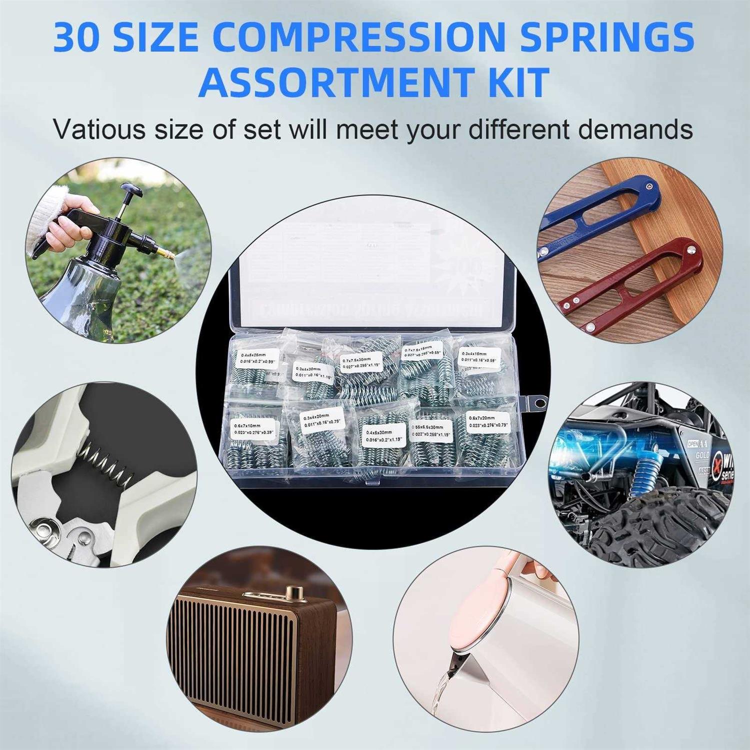 300 Pcs Compression Springs Assortment Kit, Stainless Steel Springs, Spring Assortment for Shop and Home Repairs - Cheap Fitting