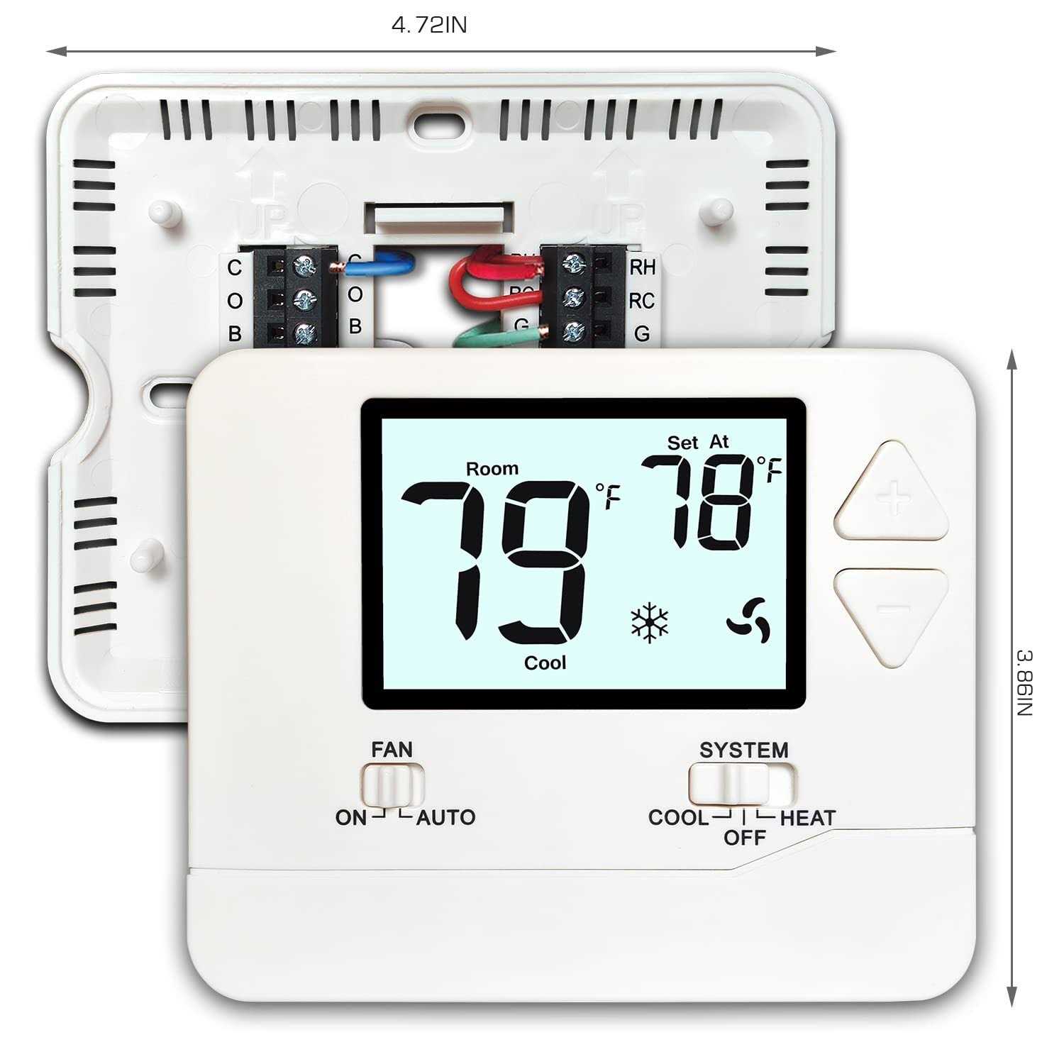Heagstat Non Programmable Thermostats for Home 1 Heat/ 1 Cool - Cheap Fitting
