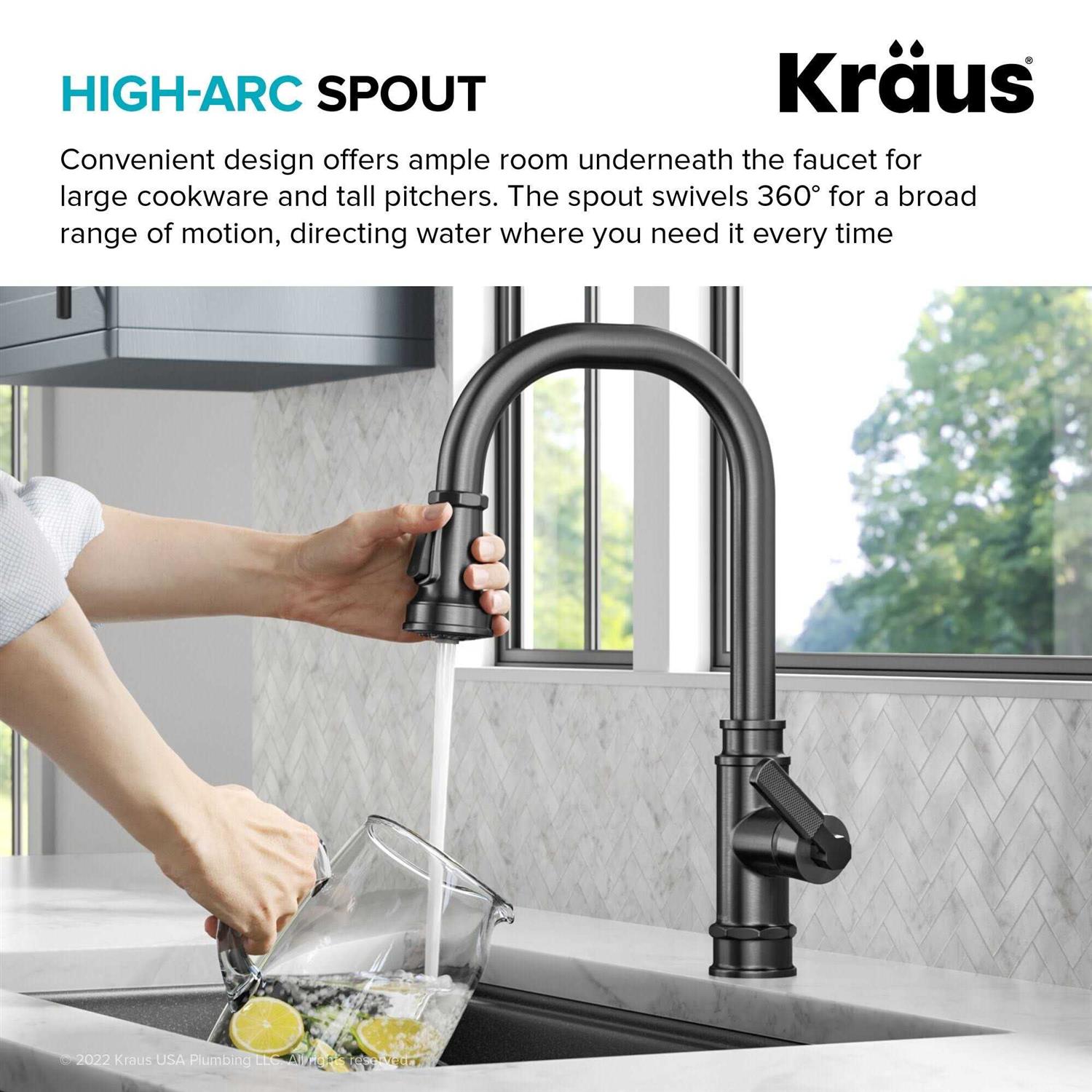 Kraus Allyn Transitional Industrial Pull-Down Single Handle Kitchen Faucet KPF-4101 - Cheap Fitting