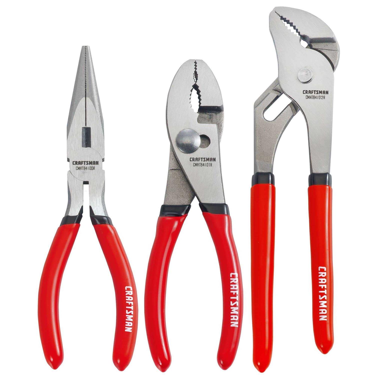 Craftsman Pliers Set 3 Piece Set 6 Inch Long Nose CMHT84103R - Cheap Fitting