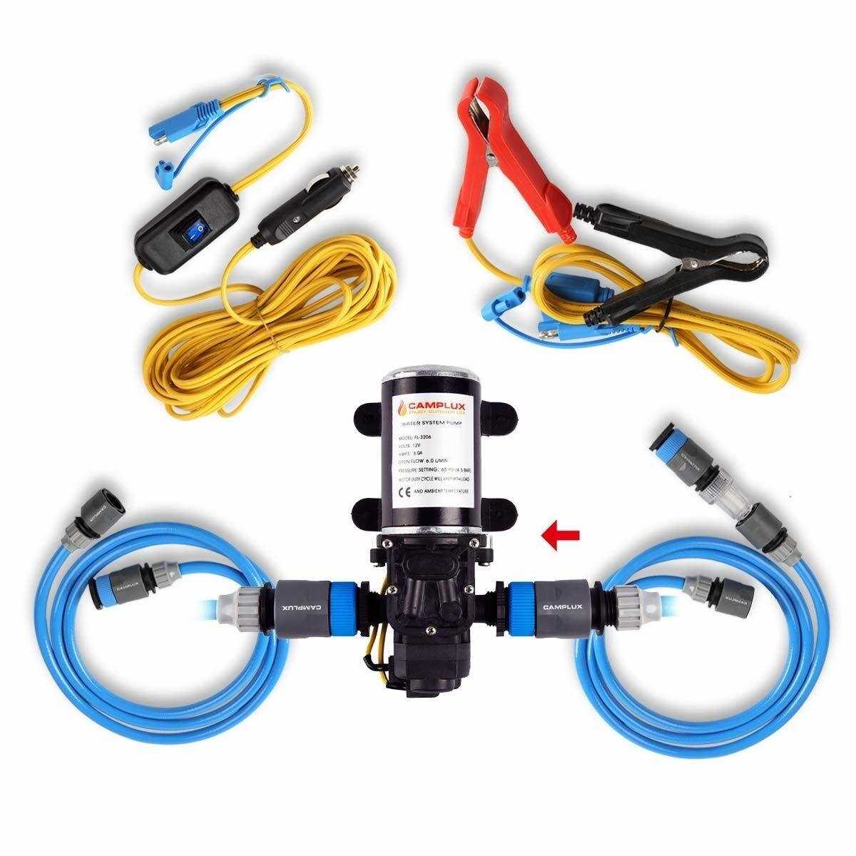 Camplux 12V Water Pump Jk-3206p 6L/Min 65 PSI High Pressure Caravan RV Boat Gas Hot Water System - Cheap Fitting