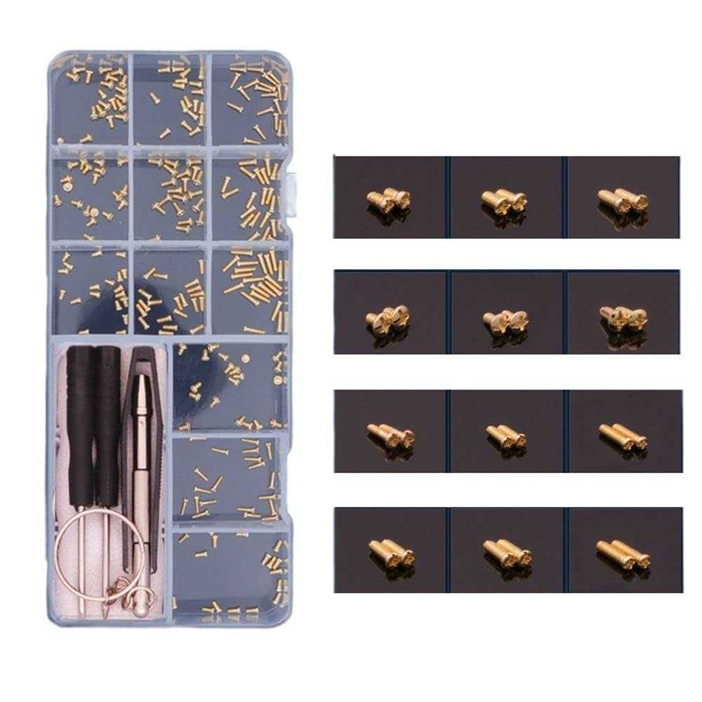 Glasses Screws Repair Kit,Eyeglass Sunglasses Screws Set Screw Nuts Nose Pads Complete Glasses Screws with Screwdriver Tweezer - Cheap Fitting