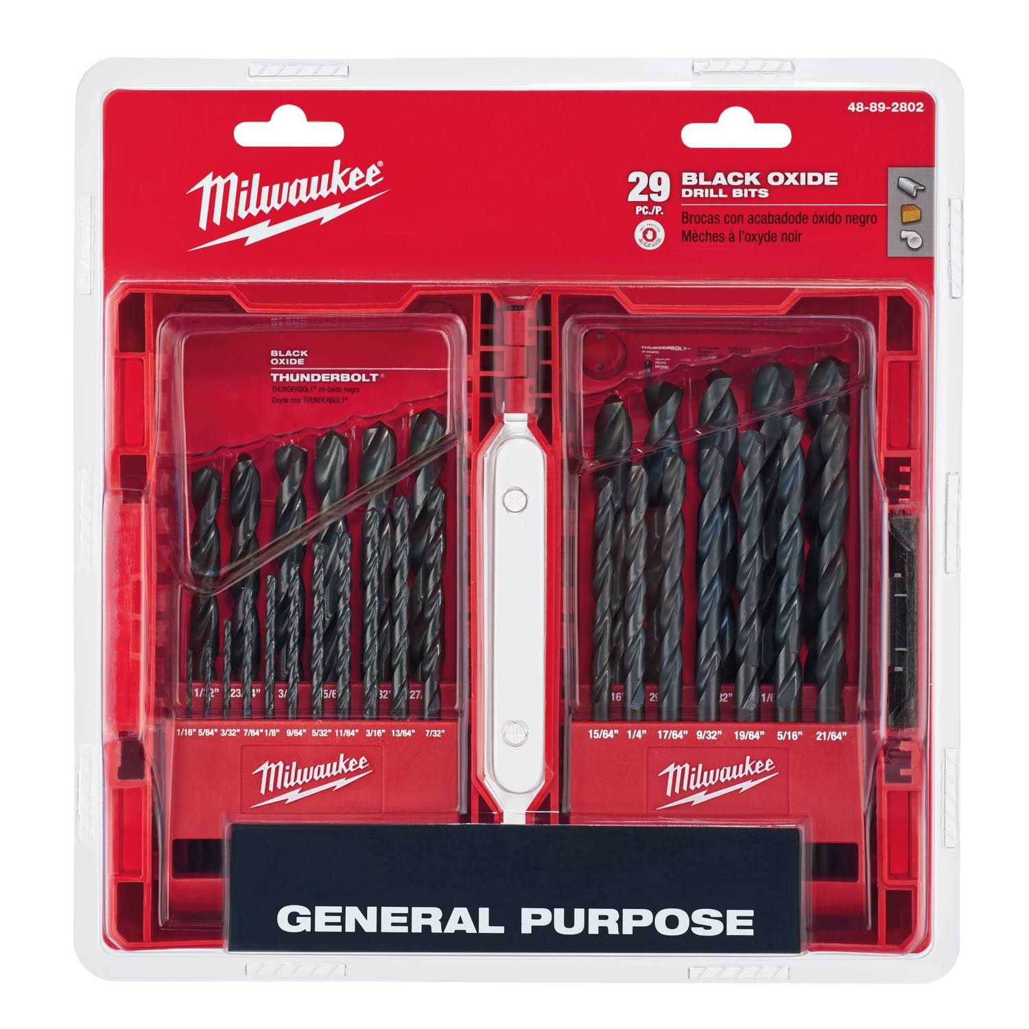 48-89-2802 Milwaukee 29-Piece Thunderbolt Black Oxide Drill Bit Set - Cheap Fitting