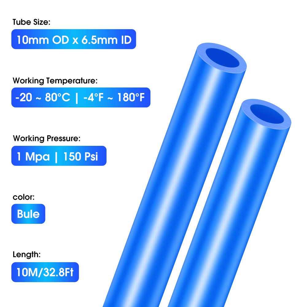 TAILONZ PNEUMATIC OD ID Polyurethane PU Air Hose Pipe Tube Kit 10 Meter 32.8ft - Cheap Fitting