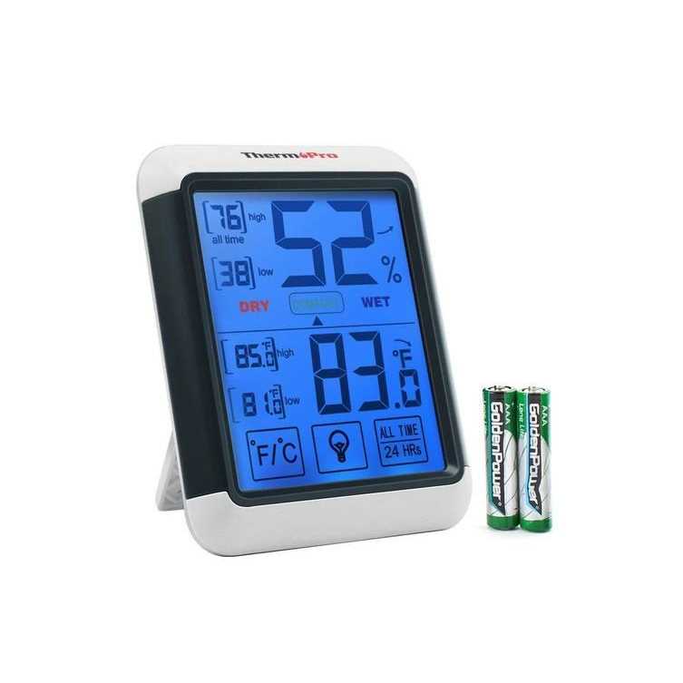 ThermoPro TP55 Digital Hygrometer Indoor Thermometer Humidity Gauge with Jumbo Touchscreen and Backlight Temperature Humidity Monitor - Cheap Fitting