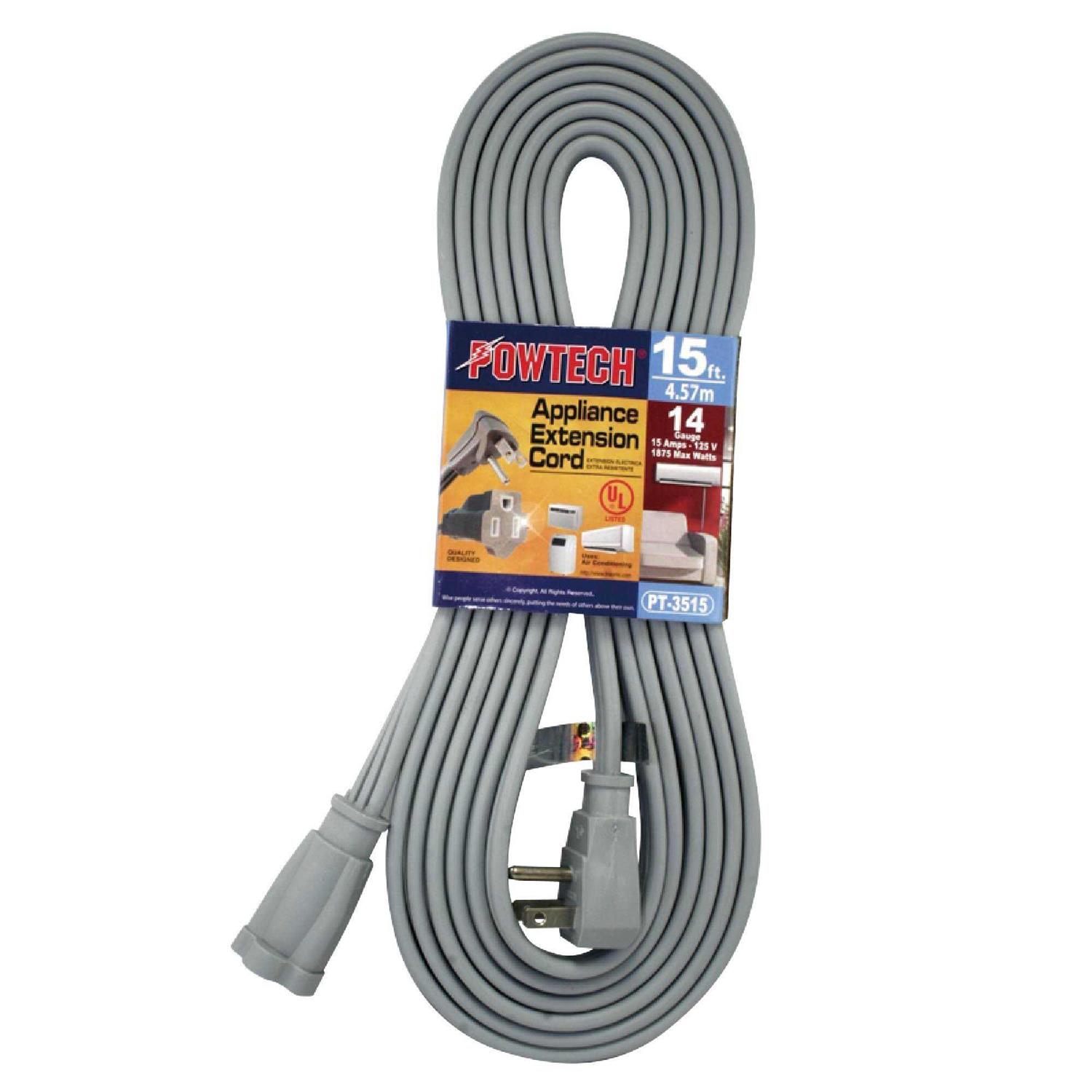 Powtech Heavy Duty Air Conditioner and Major Appliance Extension Cord UL Listed 14 Gauge - Cheap Fitting