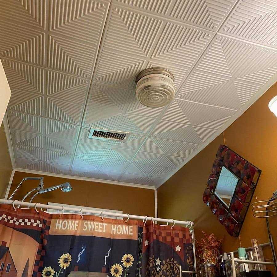 Pyramid Illusion 1.6 ft. x 1.6 ft. Polystyrene Glue-Up Ceiling Tile A La Maison Ceilings - Cheap Fitting