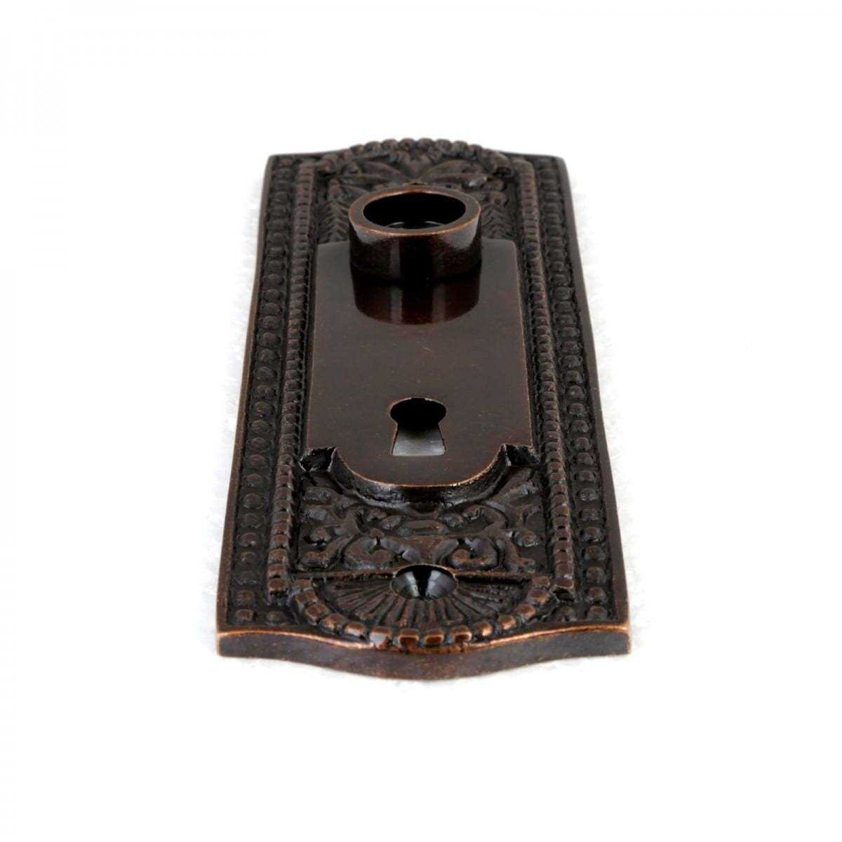 Door Back Plate Brass 7.25 Escutcheon Cover Ornate Doorplate in Oil Rubbed Bronze Finish with Keyhole Renovators Supply - Cheap Fitting