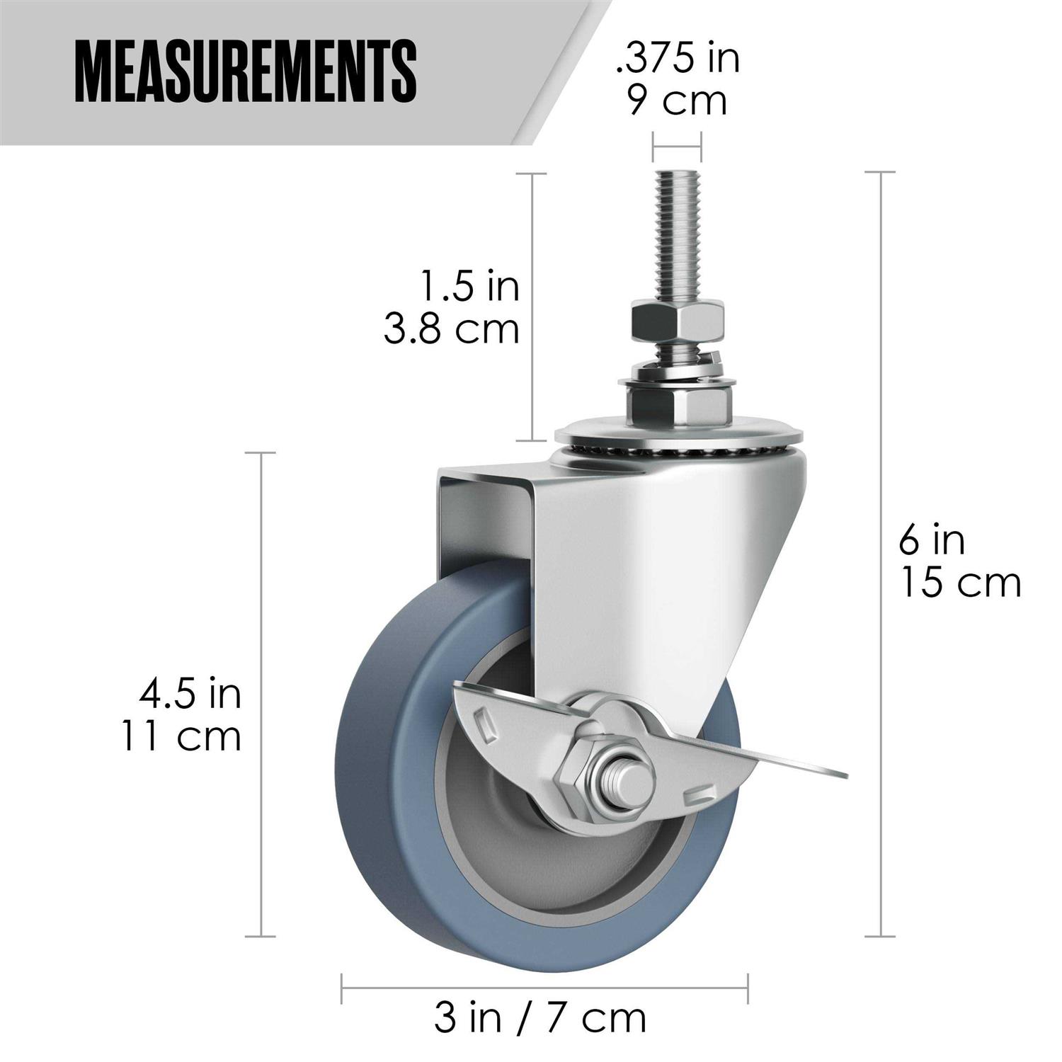 Houseables Caster Wheels Casters Set of 4 Heavy Duty - Cheap Fitting