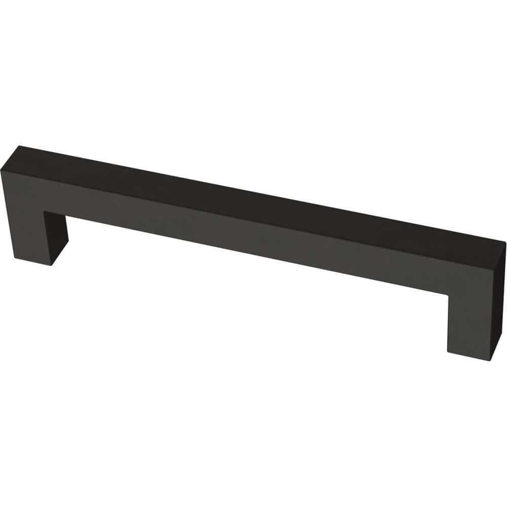 Franklin Brass Simple Modern Square 5-1/16 in. (128 mm) Matte Black Cabinet Drawer Pull (10-Pack) - Cheap Fitting