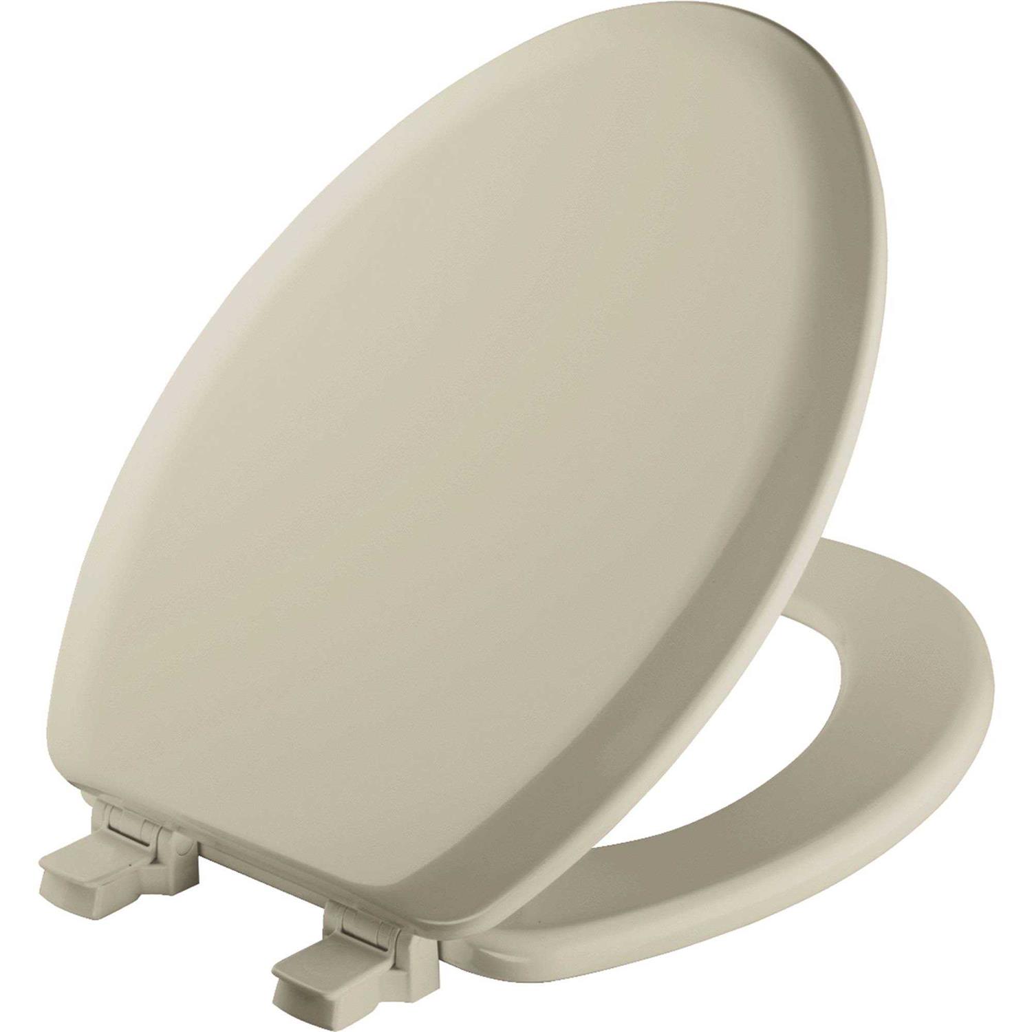 Mayfair Bone Elongated Wood Toilet Seat - Cheap Fitting