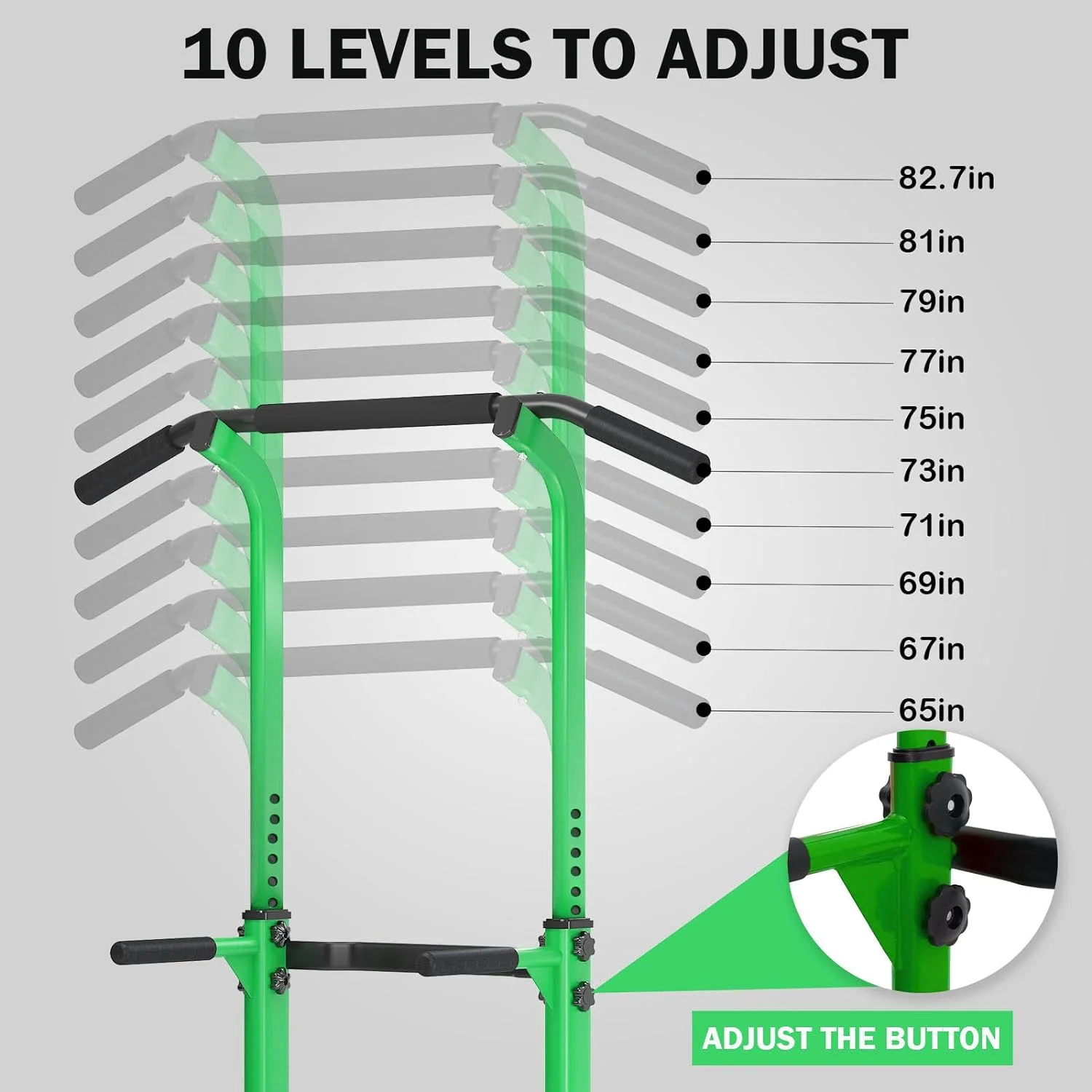 SOGES Height Adjustable Power Tower Dip Stands Pull up Bar Strength Training for Home Gym Black - Cheap Fitting