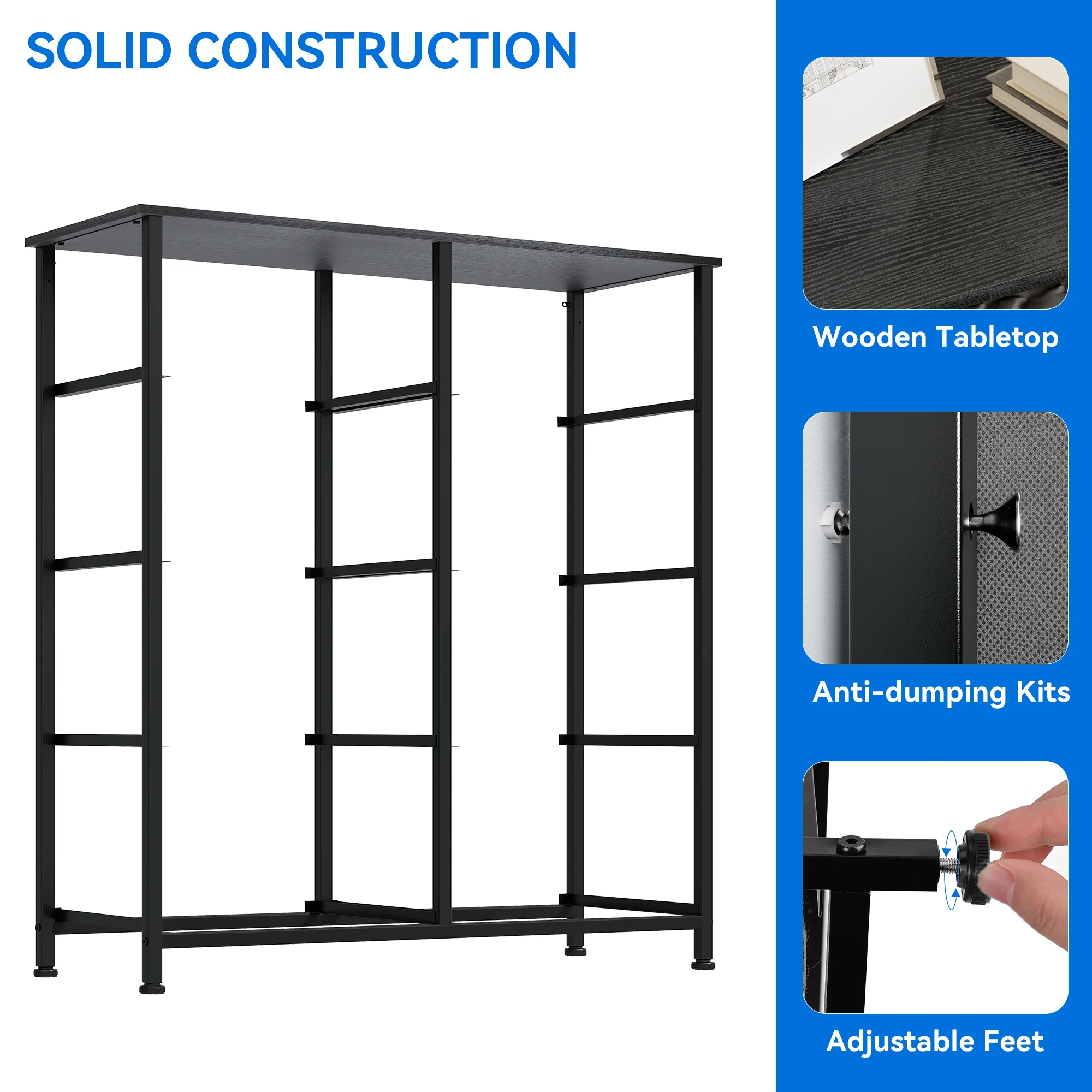 Dextrus 8 Drawers Tall Dresser for Bedroom, Storage Tower with Fabric Bins, Chest of Drawers for Closet & Living Room - Sturdy Steel Frame, Wooden Top - Cheap Fitting