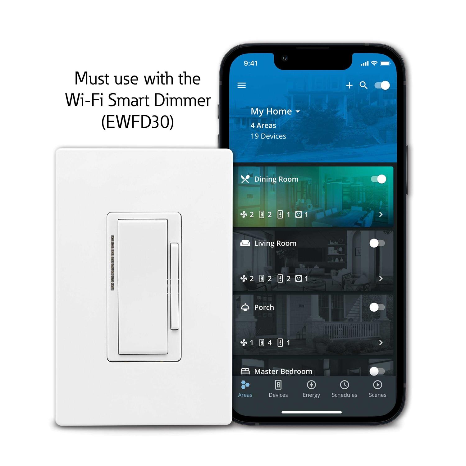 Eaton Wi-Fi Smart Single-pole/3-way LED Decorator Companion Dimmer EWACD-C2-BX-LW - Cheap Fitting