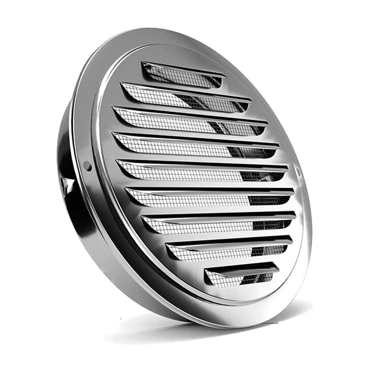 FGBB Stainless Steel Air Vents Louvered Grille Cover Vent Hood Flat Ducting Ventilation Air Vent Wall Air Outlet with Fly Screen Mesh for House - Cheap Fitting