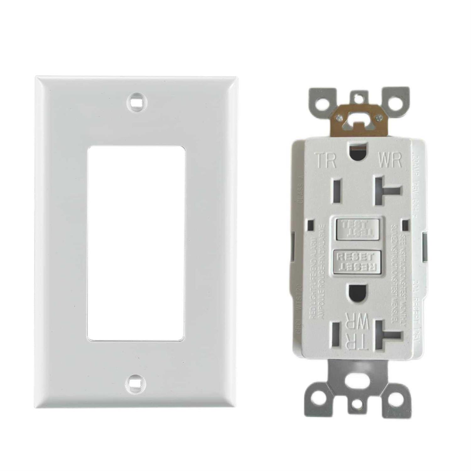 GFCI Outlet 20Amps Weather-Resistant Tamper-Resistant Self-Test Receptacles Copper Clip - Cheap Fitting