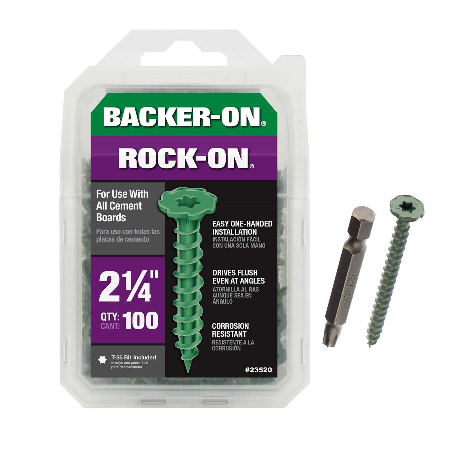 Backer-On Cement Board Screws Rock-On No. 9 x Star Flat Head - Cheap Fitting