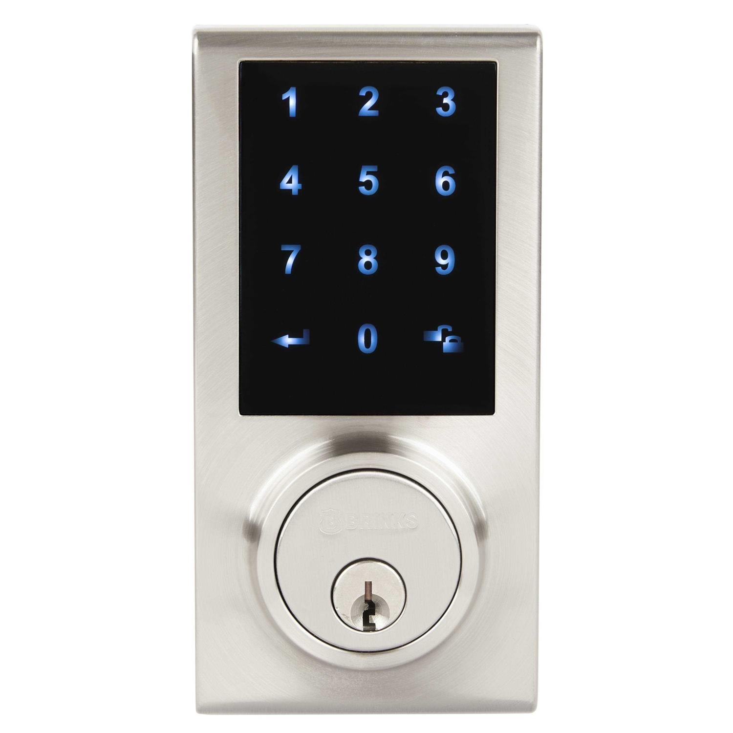 Brinks Keyed Entry Satin Nickel Electronic Touchscreen Deadbolt - Cheap Fitting