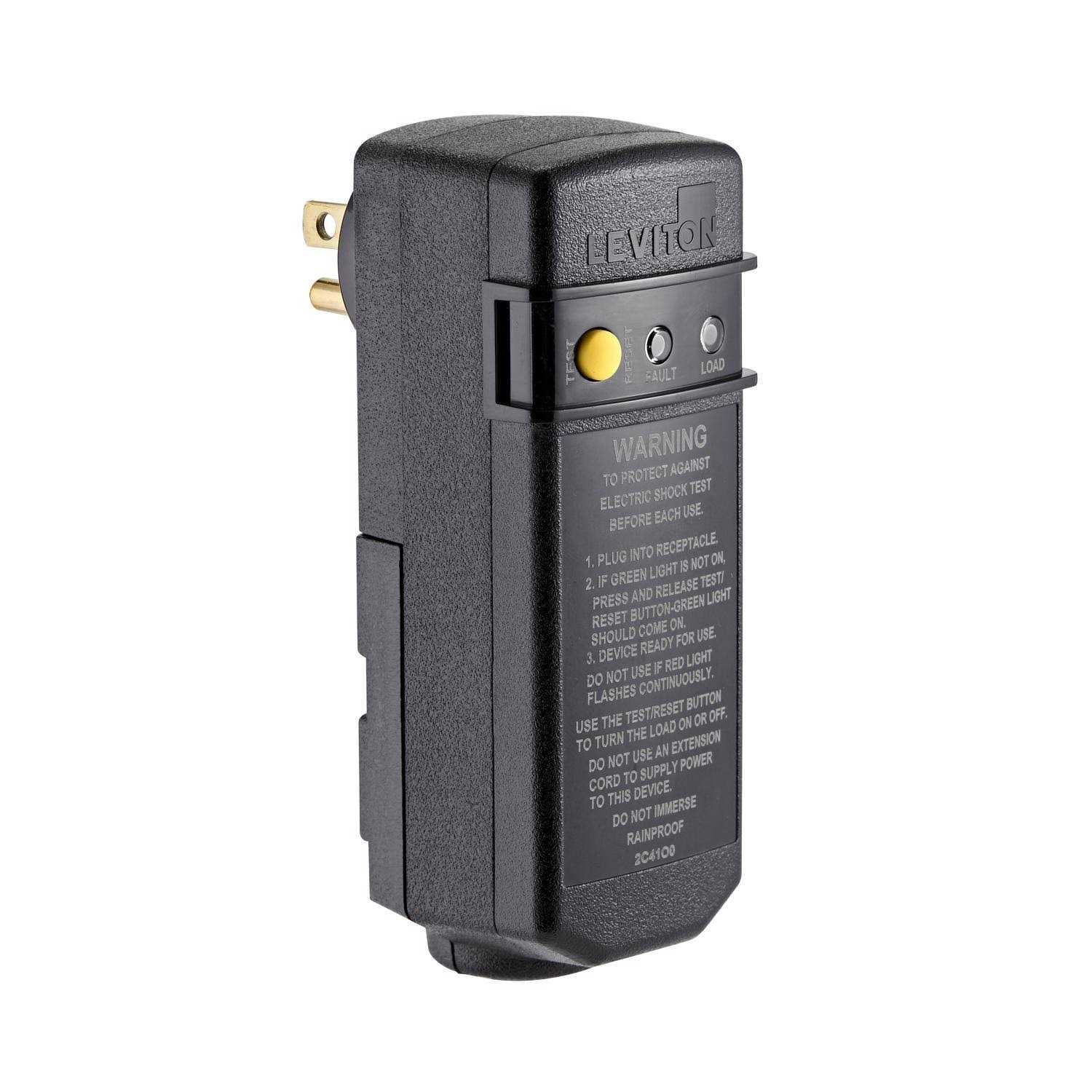 Leviton Commercial Thermoplastic GFCI Plug 5-15R 3 Wire - Cheap Fitting