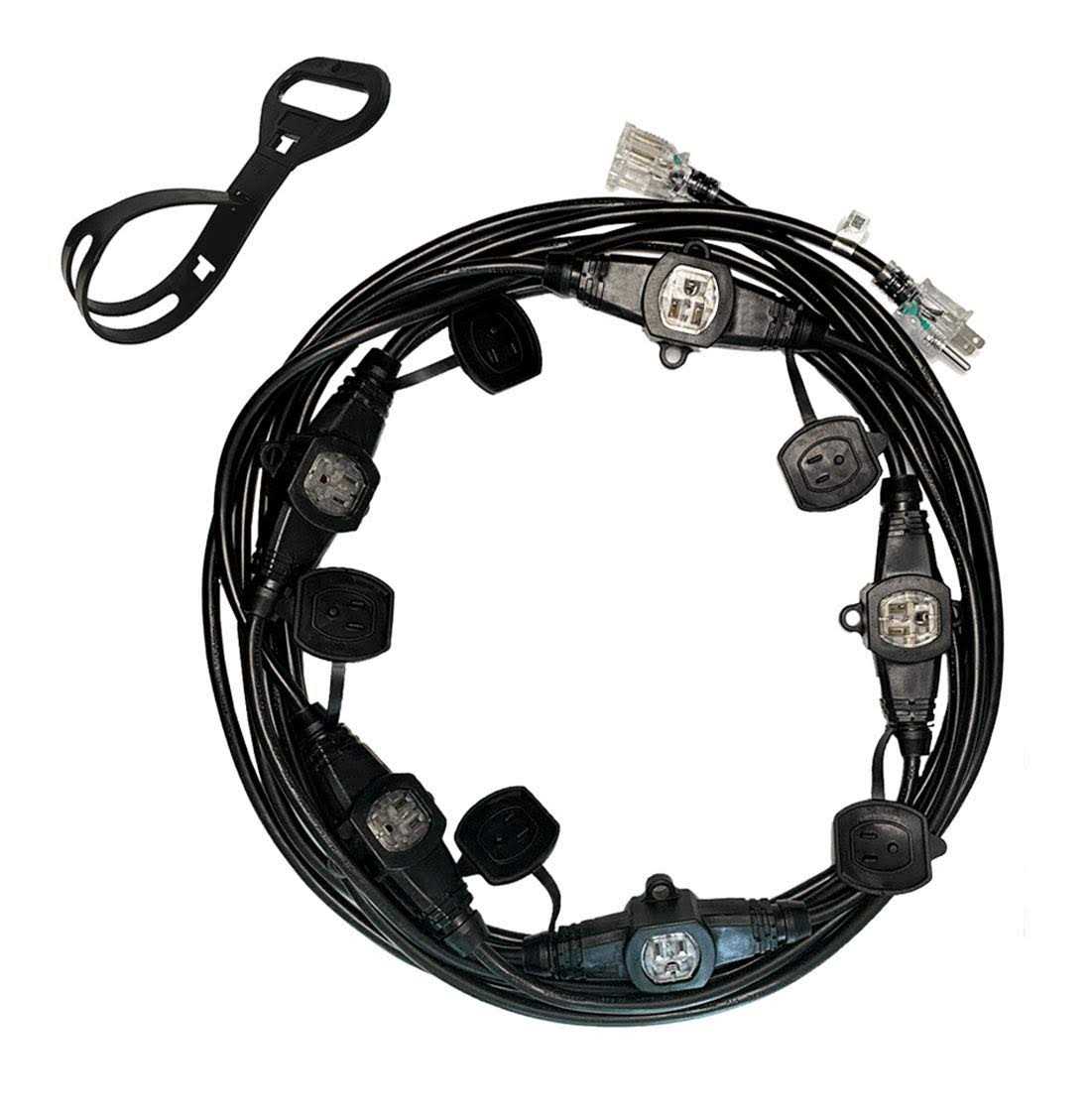 Kutatek 30Ft 12/3 Multi-Outlet Heavy Duty Extension Cord 6 Outlets Evenly Spaced Every 5Ft,Indoor/Outdoor Christmas Lighting - Cheap Fitting