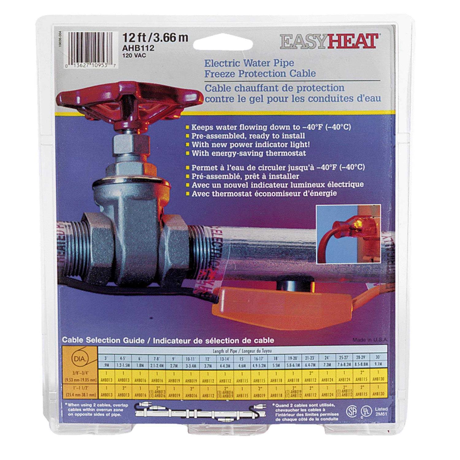 Easy Heat 12 ft. 120V Pipe Heating Cable AHB-112A - Cheap Fitting